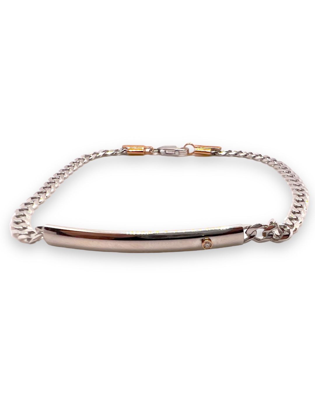 Bracciale Zancan In Oro Bianco 18kt E Brillantino 0,02 CT