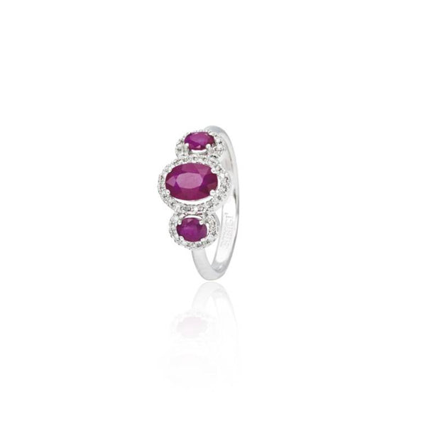 Anello Bibigì Trilogy In Oro Bianco Con Rubini E Brillanti ANK0070BR