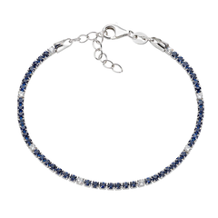 Pulsera de tenis Amen con circonitas rojas