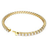 Pulsera de tenis Swarovski Matrix con cristales blancos en aleación bañada en oro amarillo