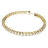 Pulsera de tenis Swarovski Matrix con cristales blancos en aleación bañada en oro amarillo
