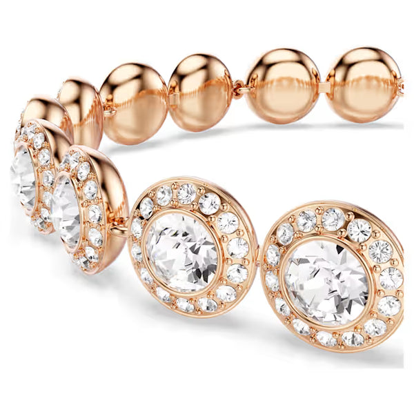 Bracciale Swarovski Angelic con Pietre Tonde Bianche in Lega Placcata Oro Rosa 5240513