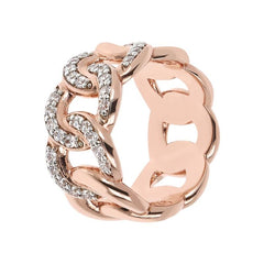 Bronzallure Groumetta Pavé Ring Plated in 18KT Rose Gold