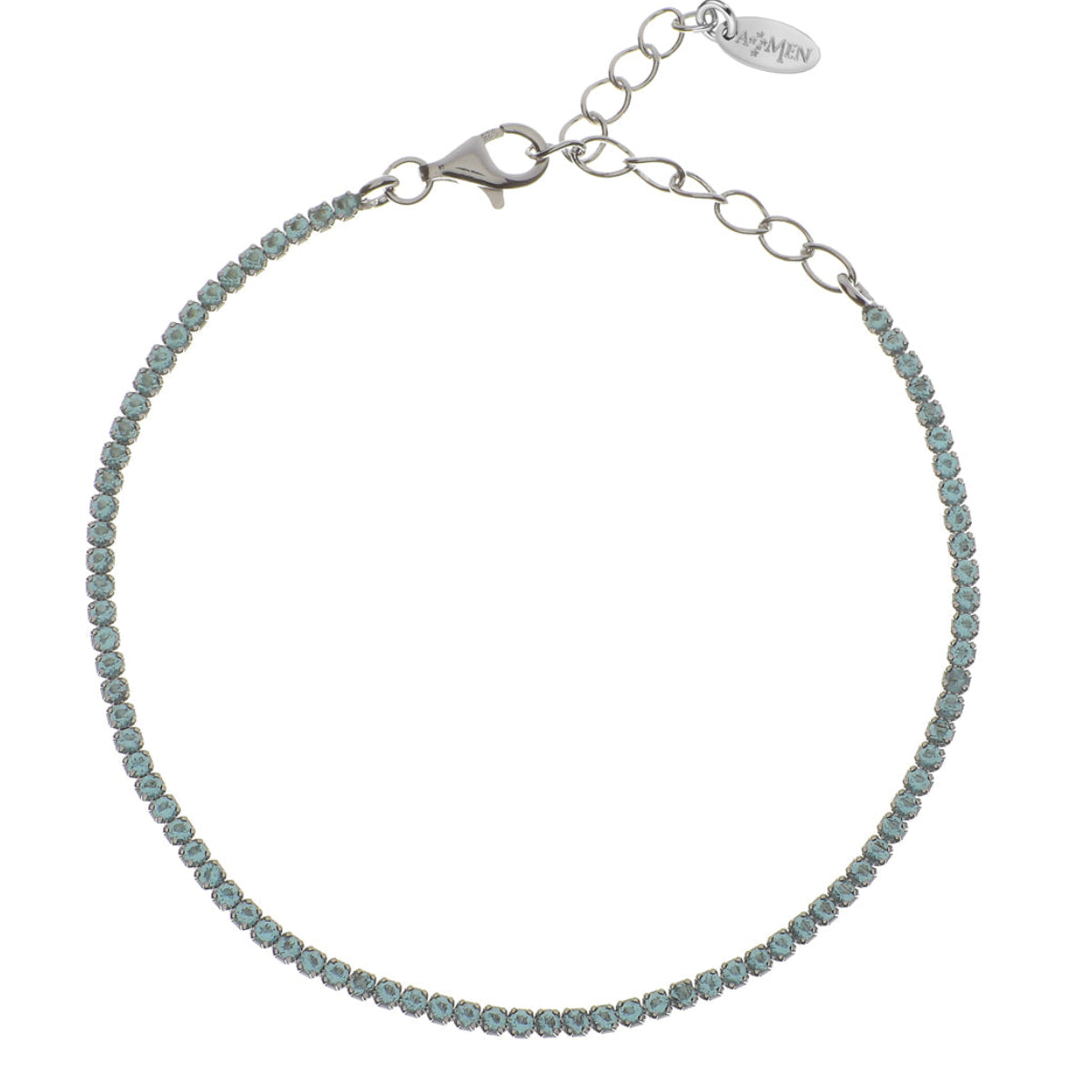 Amen Tennis Mania Bracelet with Aquamarine Zircons BT1BAC17