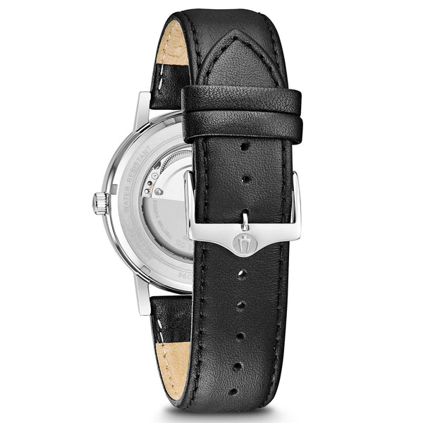 Reloj automático Bulova Clipper para hombre con esfera plateada