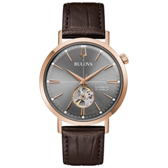 Bulova Aerojet Automatic Watch with Brown Leather Strap
