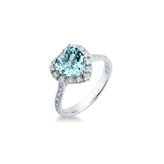 Anello Mirco Visconti Con Acquamarina Taglio Cuore e Diamanti LF468/10C