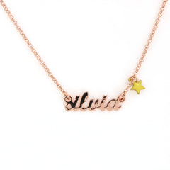 Rose Gold Plated Silver Versari Necklace With Name -