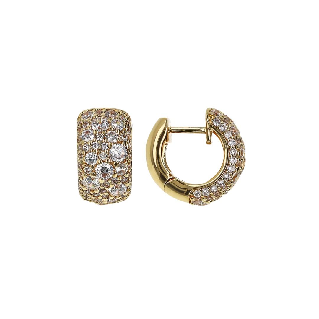 Pendientes de aro Bronzallure con pavé de circonitas cúbicas blancas