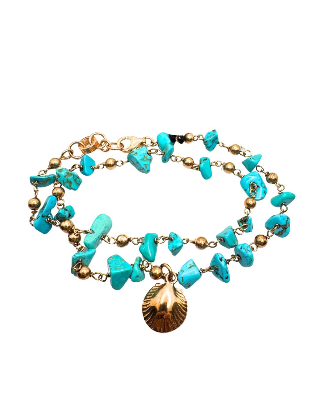 Bracciale Maria Cristina Sterling Soleil Doppio Giro con Aulite Celeste