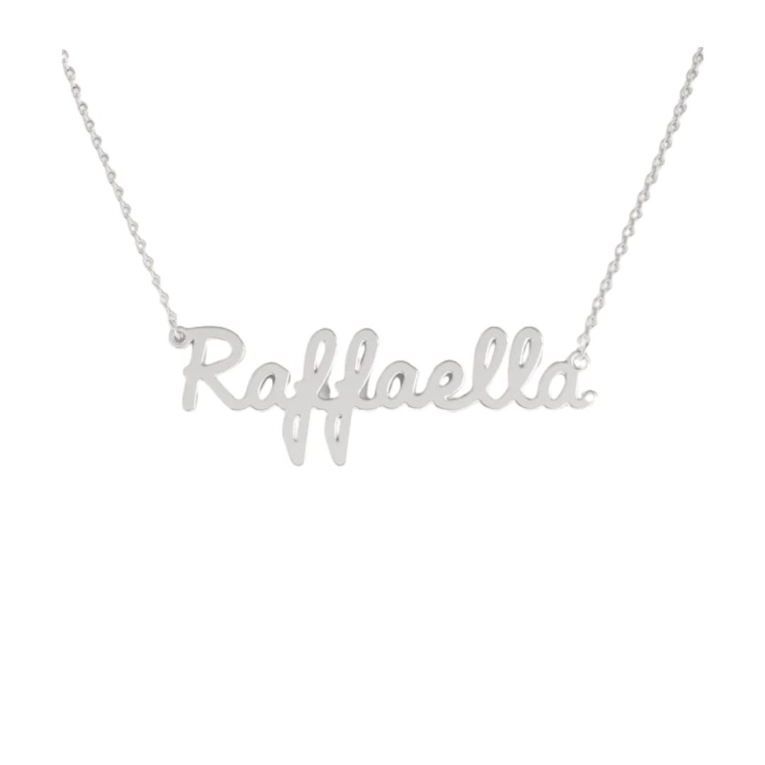 Collar con el nombre Raffaella en acero inoxidable 316