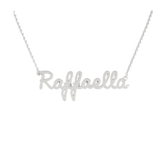 Collar con el nombre Raffaella en acero inoxidable 316