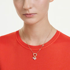 Swarovski Idyllia Necklace with Heart and Key in Yellow Gold Plated