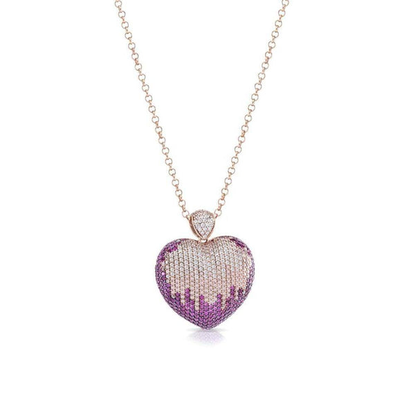 Collar Dreams con corazón pavé