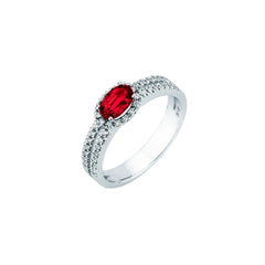 Mirco Visconti Ring with Oval-Cut Ruby and Diamonds