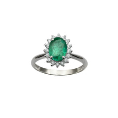 Anillo Bibigì con esmeralda natural y diamantes