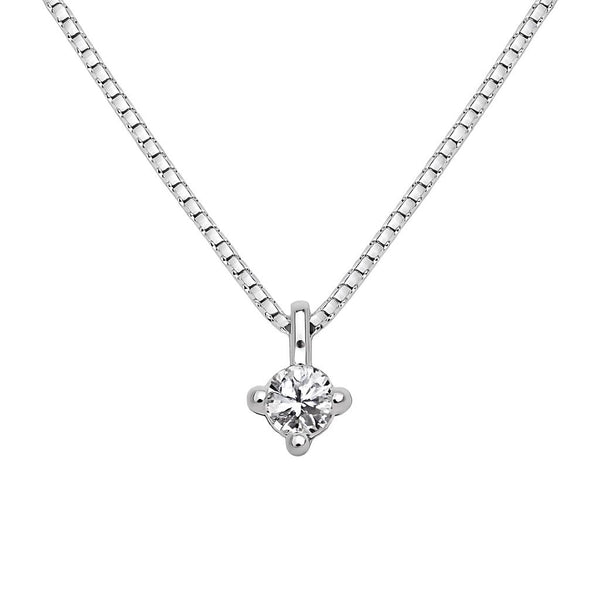 Collana Bibigì Punto Luce a Rombo in Oro Bianco e DIamante -