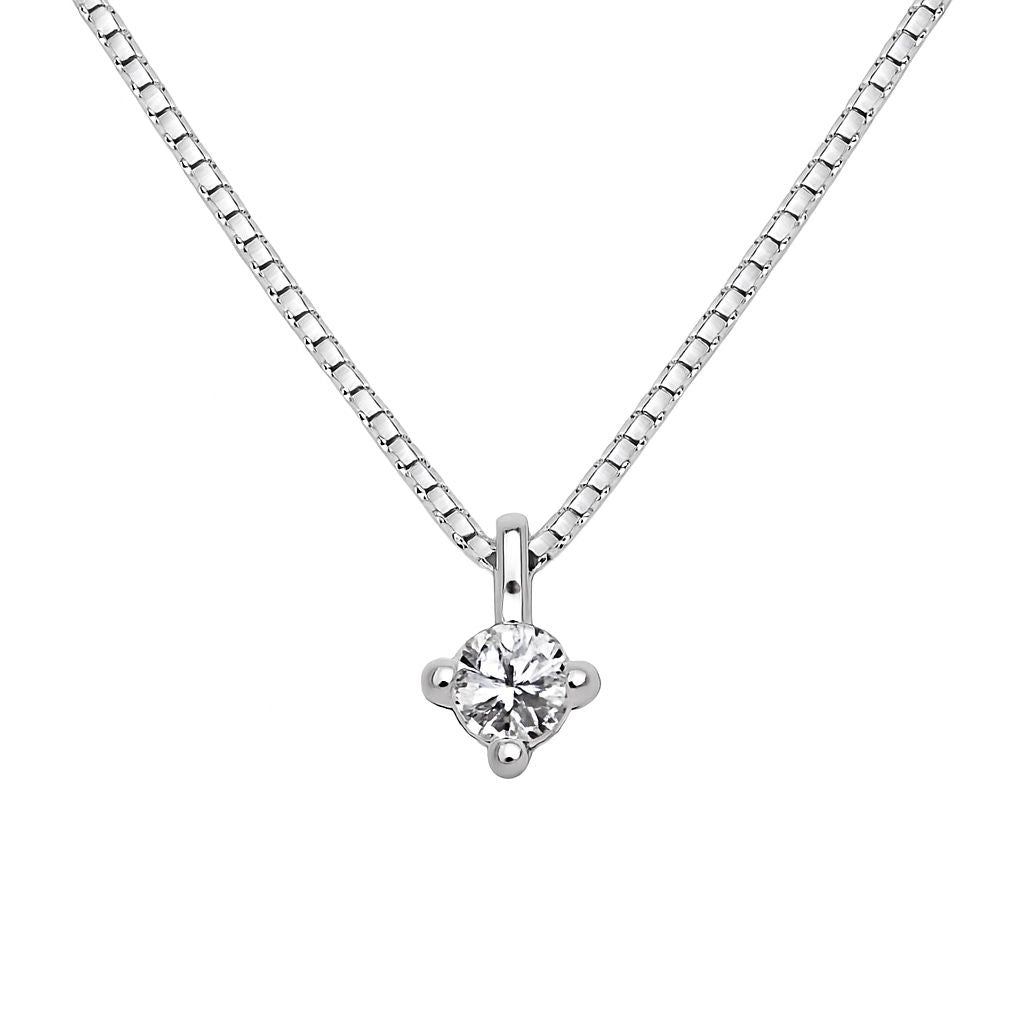 Collar Bibigì con luz puntual en forma de diamante en oro blanco y diamantes