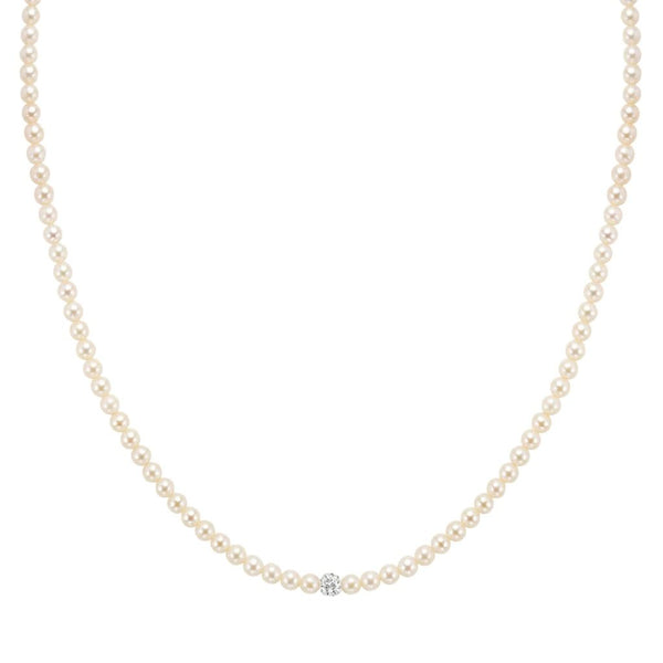 Collana Stroili Gabrielle Oro Bianco 9 KT Perla D'Acqua Dolce 5/5,5 mm 1413458