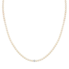 Stroili Gabrielle 9 KT White Gold Freshwater Pearl 5/5.5 mm Necklace 1413458