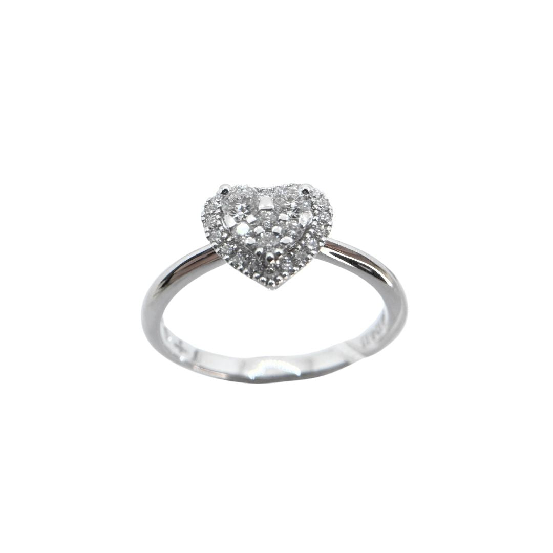 Mirco Visconti Heart Ring in White Gold and Diamonds