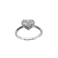 Mirco Visconti Heart Ring in White Gold and Diamonds