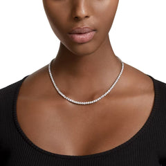 Collana Tennis Swarovski Matrix con Pietre Taglio Tondo, Placcata Rodio