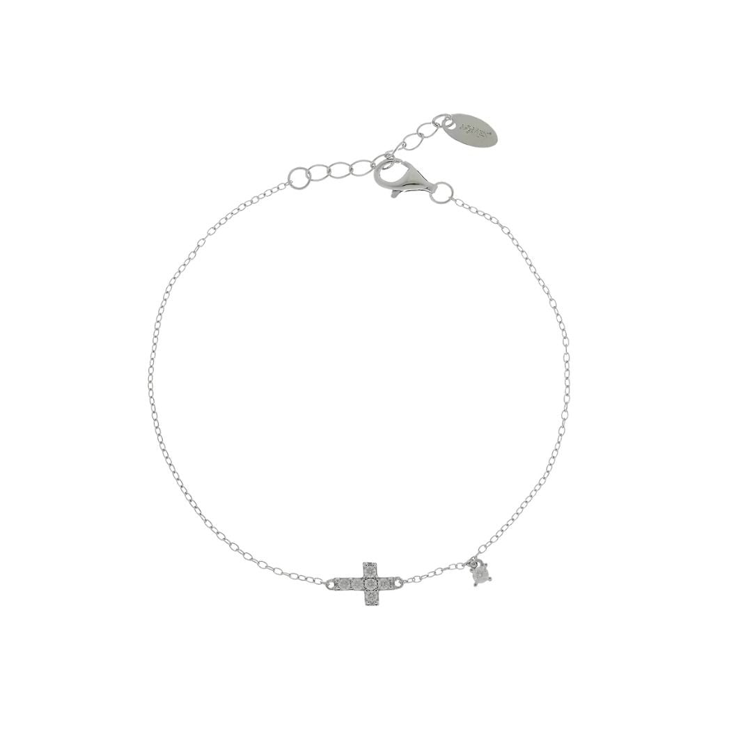 Bracciale Amen Con Croce E Zircone Pendente