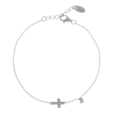 Bracciale Amen Con Croce E Zircone Pendente BRCRBBZ3