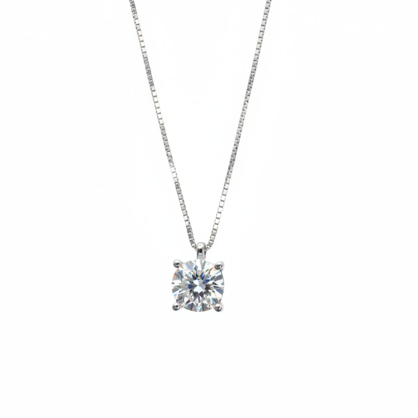 18KT White Gold Necklace with Magic Diamond Pendant