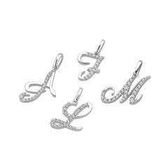 Colgante con inicial itálica de Giorgio Visconti en oro blanco y diamantes