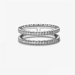 Anello Pandora Doppi Cuori Scintillanti 196236CZ