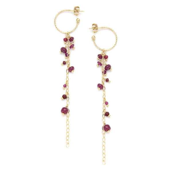 Pendientes Ishwara con rubíes