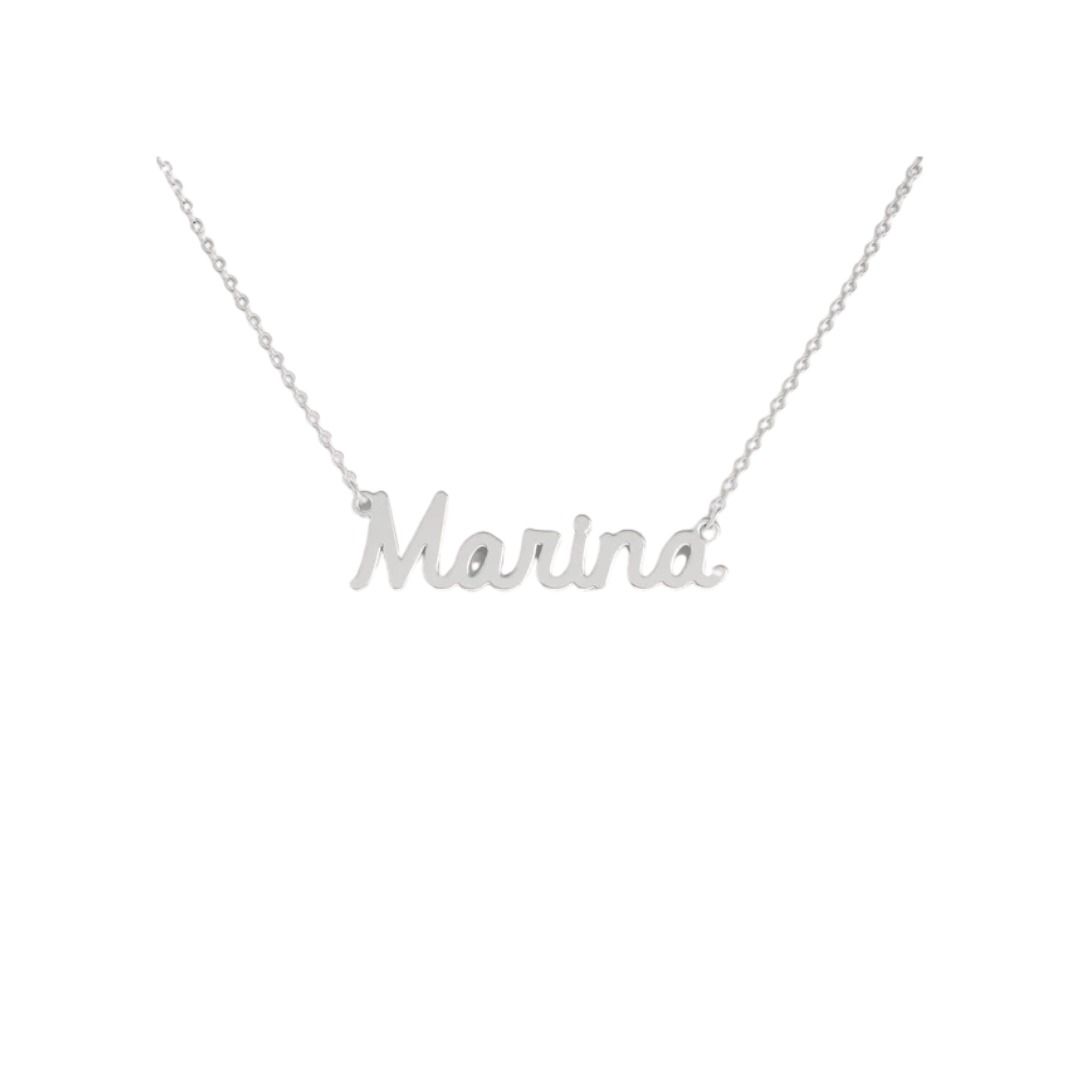 Collana Nome Marina In Acciaio 316 -