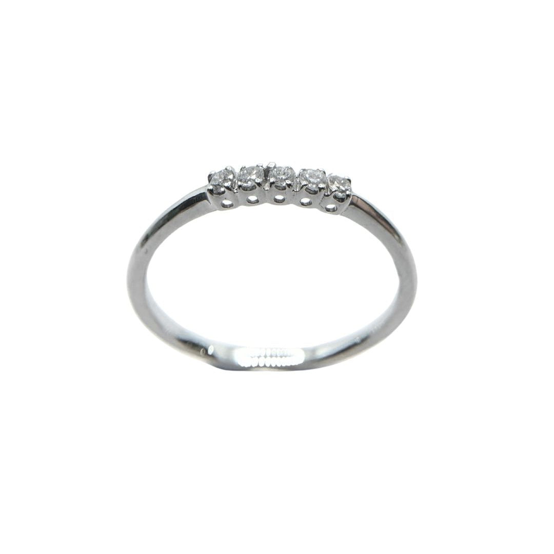 Anillo Bibigì de oro blanco con 5 diamantes