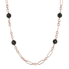 Bronzallure Necklace in Golden Rosè and Black Onyx