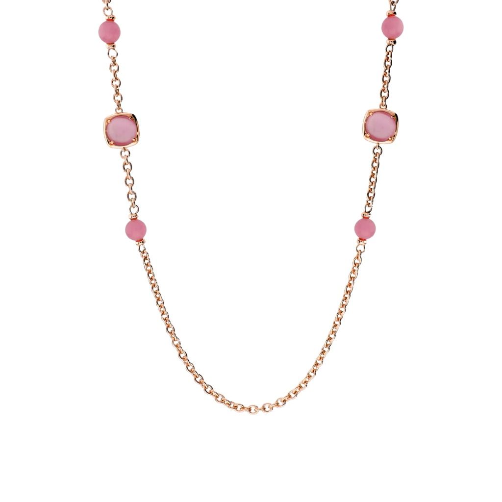 Collana Lunga Maglia Rolo e Pietre Effetto Occhio di Gatto WSBZ02612.RCE