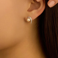 Orecchini Stroili Lobo Gabrielle Oro Bianco 9 KT Perla D'Acqua Dolce 6/6,5 mm 1413477