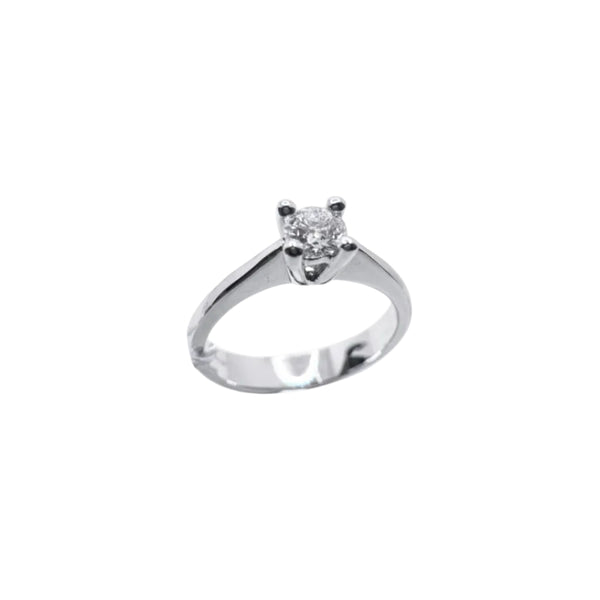 Anello Solitario Iannelli Hand Made in Oro Bianco con Diamante Da Vinci Cut ANK747