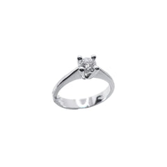 Iannelli Hand Made Solitaire Ring in White Gold with Da Vinci Cut Diamond