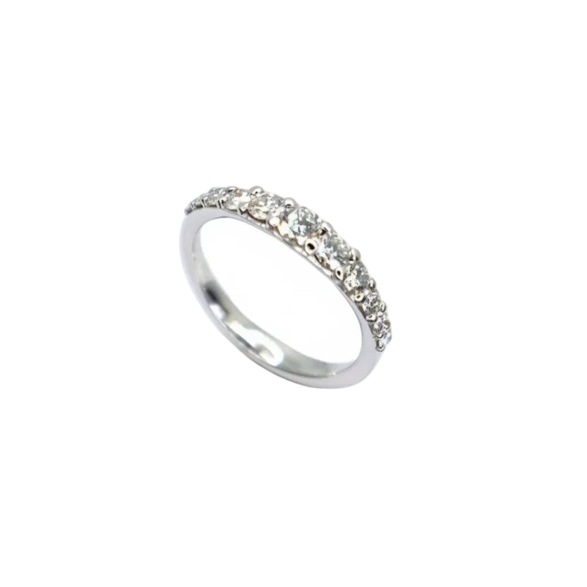 Anello Veretta a Scalare in Oro Bianco con Diamanti SLK15PBROB