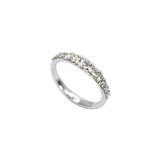 Anello Veretta a Scalare in Oro Bianco con Diamanti SLK15PBROB