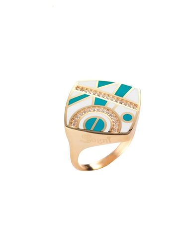 Anello Sogni Smaltato Turchese