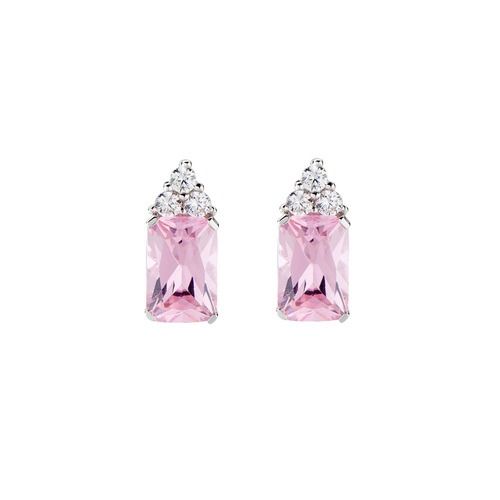 Orecchini Amen Princess Con Zirconi Rosa E Bianchi EBABBROZ