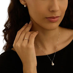 Orecchini Stroili Lobo Gabrielle Oro Bianco 9 KT Perla D'Acqua Dolce 6/6,5 mm 1413473