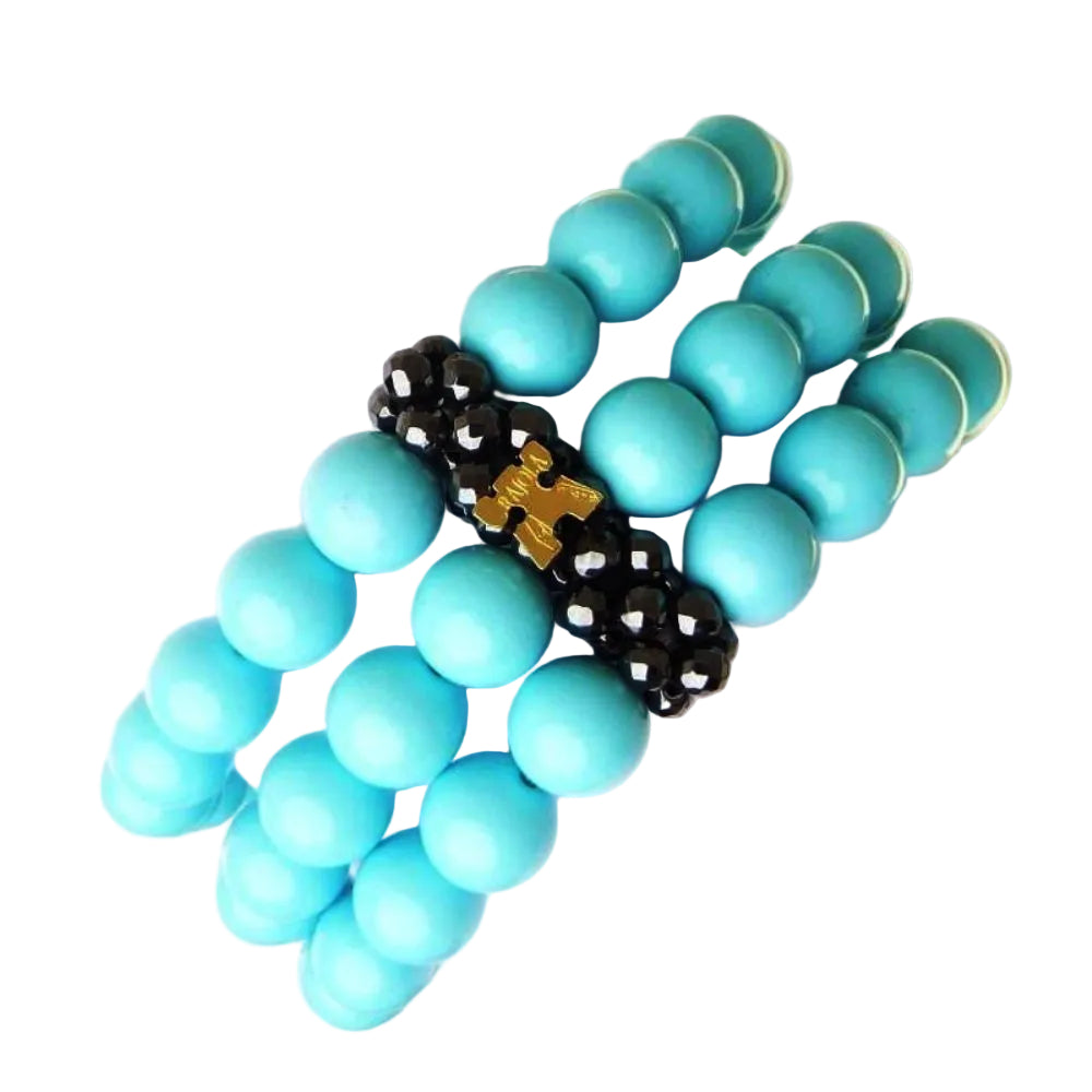 Pulsera Rajola Charlotte con pasta de turquesa y hematita