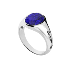 Zancan Men's Silver Ring With Lapis Lazuli EXA238-L