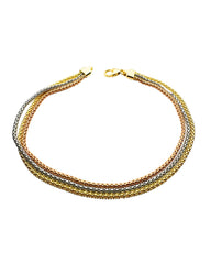 Bracciale 3 Ori in Oro 18 KT con Unica Chiusura in Diverse Grandezze