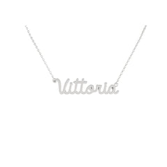 Collar con nombre Vittoria en acero inoxidable 316