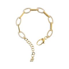 Bracciale Bronzallure Maglie Alternate con Pavé di Cubic Zirconia WSBZ02594Y.WR